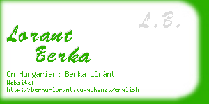 lorant berka business card