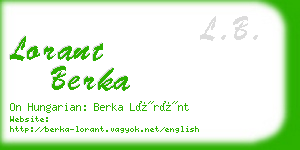 lorant berka business card